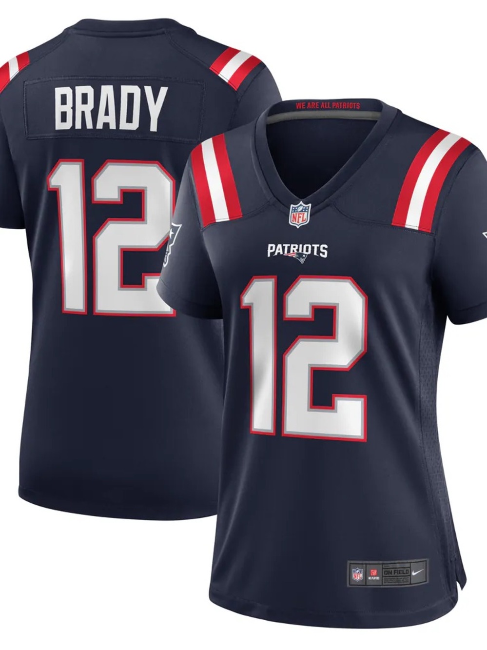 Patriots Women's Football Jersey Sz Lrg Brady